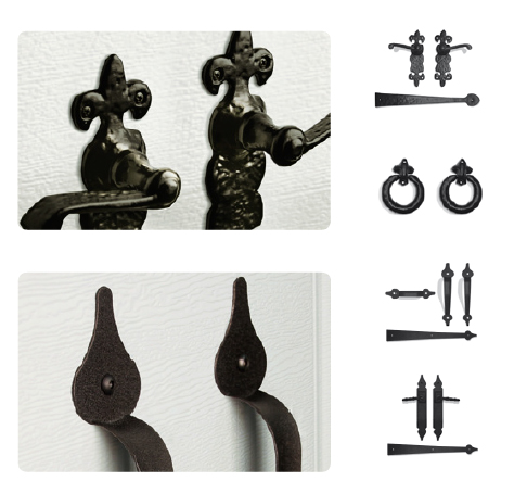 Consider the addition of authentic-looking decorative hardware