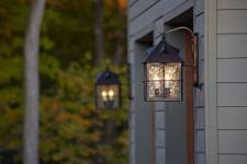 The perfect garage lighting will make your new overhead door shine