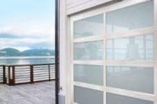 Looking for a unique backyard idea? Look no further than glass garage doors
